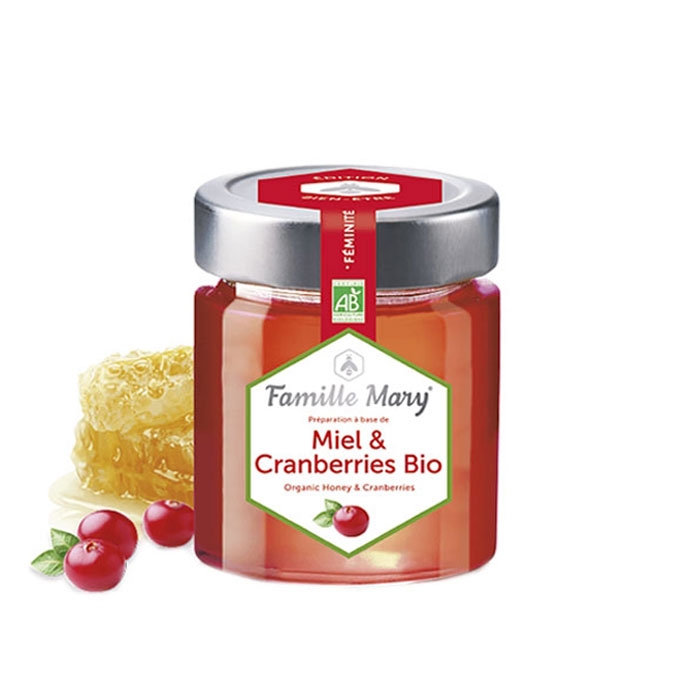 БИО АКАЦИЕВ МЕД + ЧЕРВЕНА БОРОВИНКА 170 гр. / FAMILLE MARY BIO ACACIA HONEY + CRANBERRY
