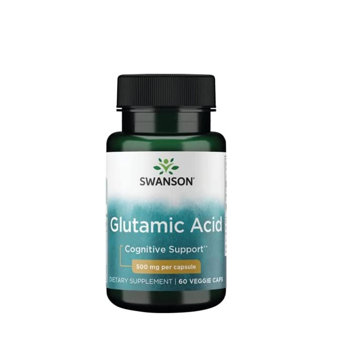 СУОНСЪН ГЛУТАМИНОВА КИСЕЛИНА капсули 500 мг 60 броя / SWANSON GLUTAMIC ACID