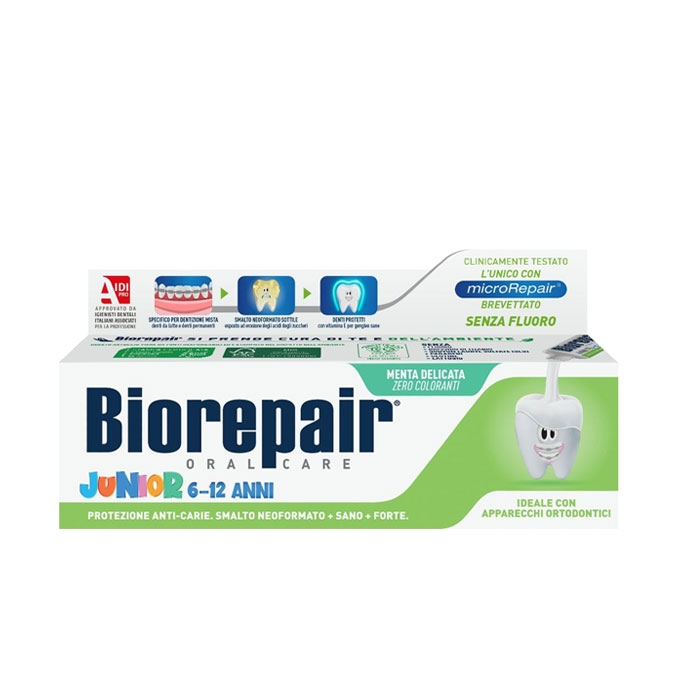 БИОРИПЕЪР ПАСТА ЗА ЗЪБИ ДЖУНИЪР МЕНТА ЗА ДЕЦА 6-12 години 75 мл. / BIOREPAIR JUNIOR MINT TOOTHPASTE FOR CHILDREN