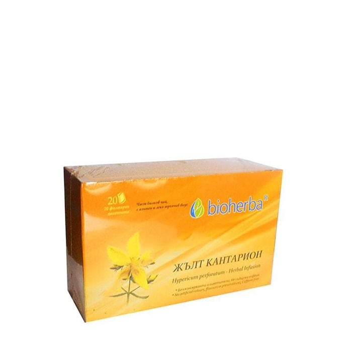 БИОХЕРБА ЧАЙ ЖЪЛТ КАНТАРИОН филтър 20 броя / BIOHERBA HERBAL TEA HYPERICUMPERFORATUM FILTER