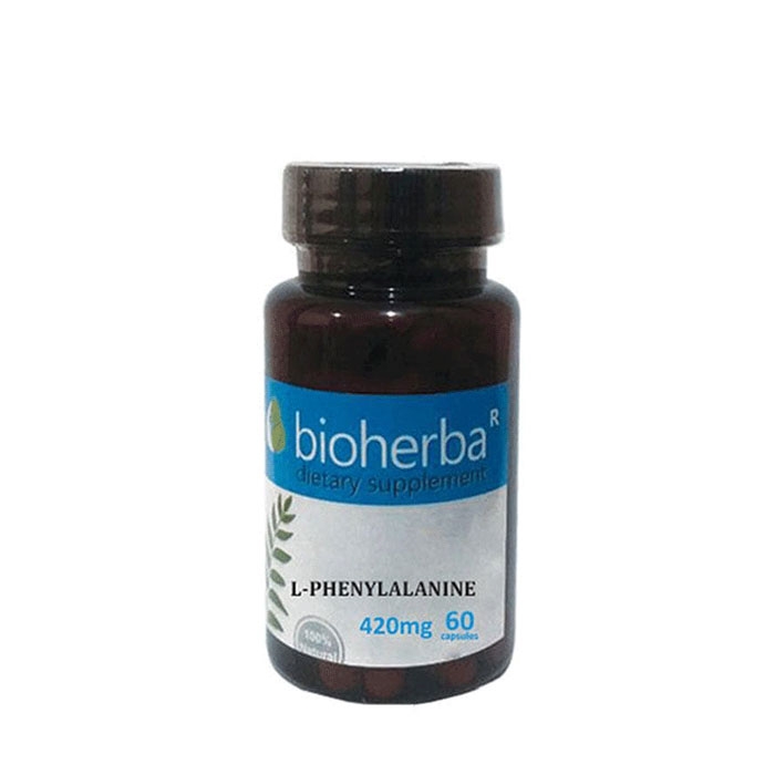 БИОХЕРБА Л-ФЕНИЛАЛАНИН капсули 420 мг. 60 броя / BIOHERBA L-PHENYLALANINE