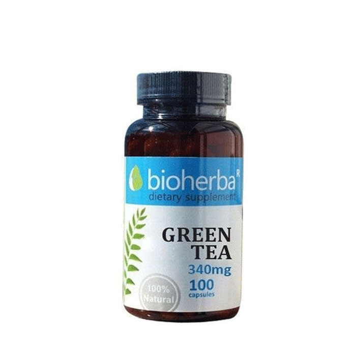 БИОХЕРБА ЗЕЛЕН ЧАЙ капсули 340 мг. 100 броя / BIOHERBA GREEN TEA