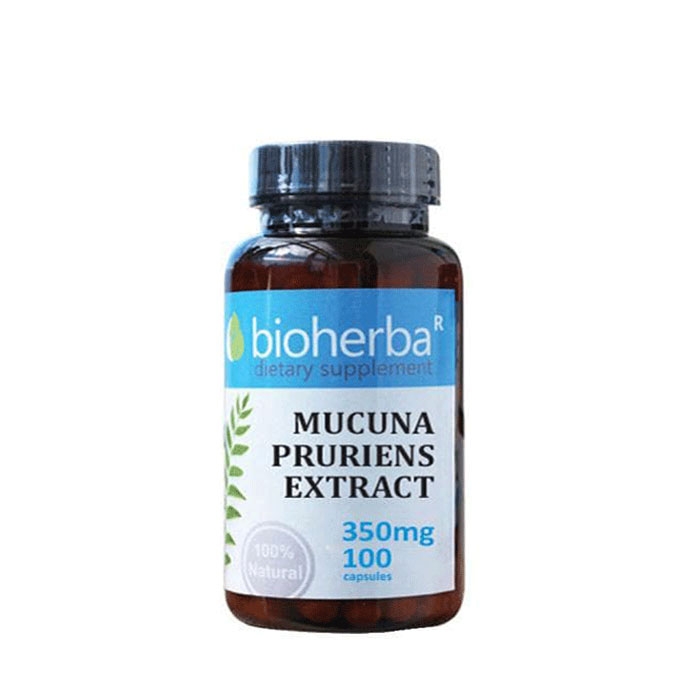 БИОХЕРБА МУКУНА ПРУРИЕНС (КАДИФЕН БОБ) капсули 350 мг. 100 броя / BIOHERBA MUCUNA PRURIENS EXTRACT