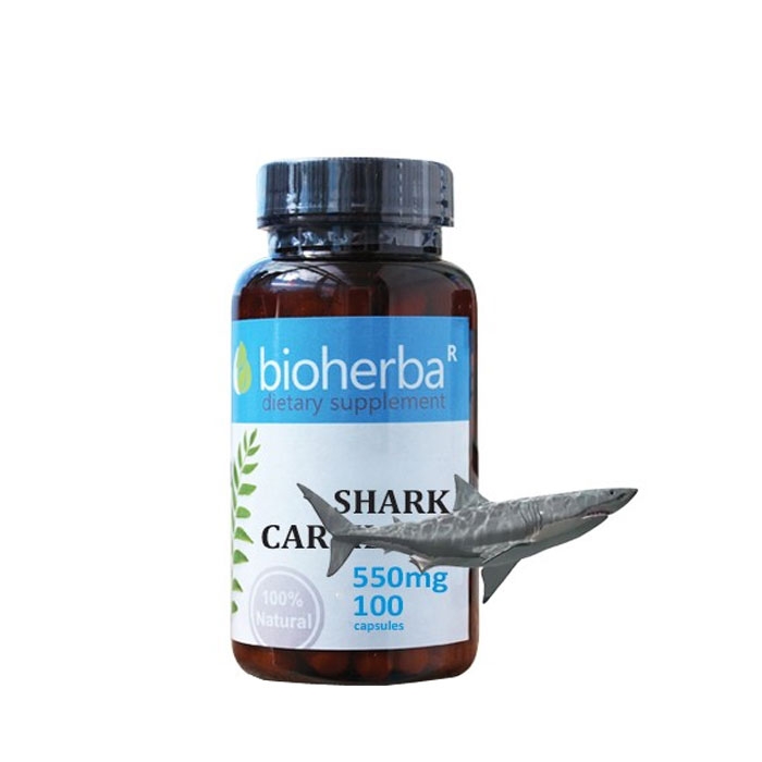 БИОХЕРБА ХРУЩЯЛ ОТ АКУЛА капсули 550 мг. 100 броя / BIOHERBA SHARK CARTILAGE
