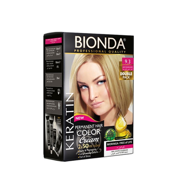 БОЯ ЗА КОСА БИОНДА PROFESSIONAL DOUBLE 9.3 СВЕТЛО ЗЛАТНО РУС / BIONDA PROFESSIONAL DOUBLE 9.3 LIGHT GOLDEN BLOND