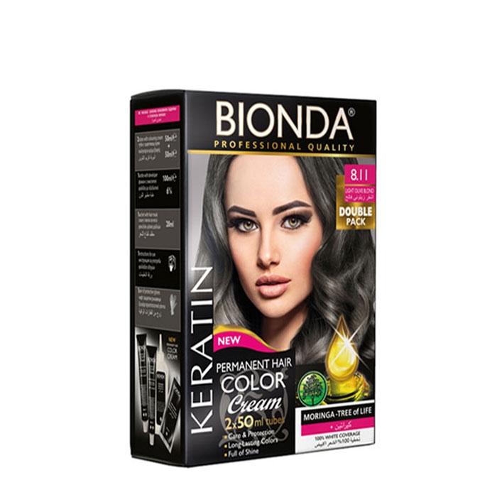БОЯ ЗА КОСА БИОНДА PROFESSIONAL DOUBLE 8.11 СВЕТЛО МАСЛИНЕНО РУС / BIONDA PROFESSIONAL DOUBLE 8.11 LIGHT OLIVE BLOND