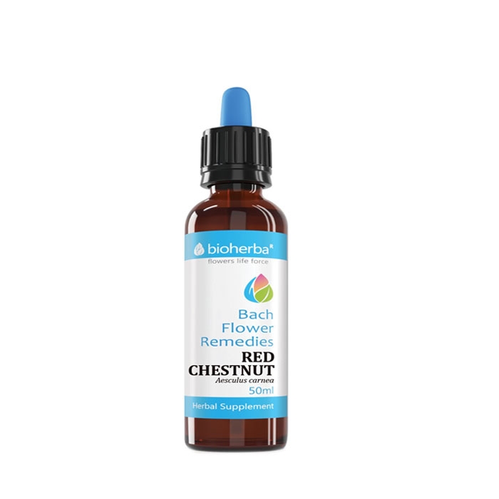 БИОХЕРБА КАПКИ НА ДОКТОР БАХ ЧЕРВЕН ДИВ КЕСТЕН 50 мл. / BIOHERBA BACH FLOWERS REMEDIES RED CHESTNUT