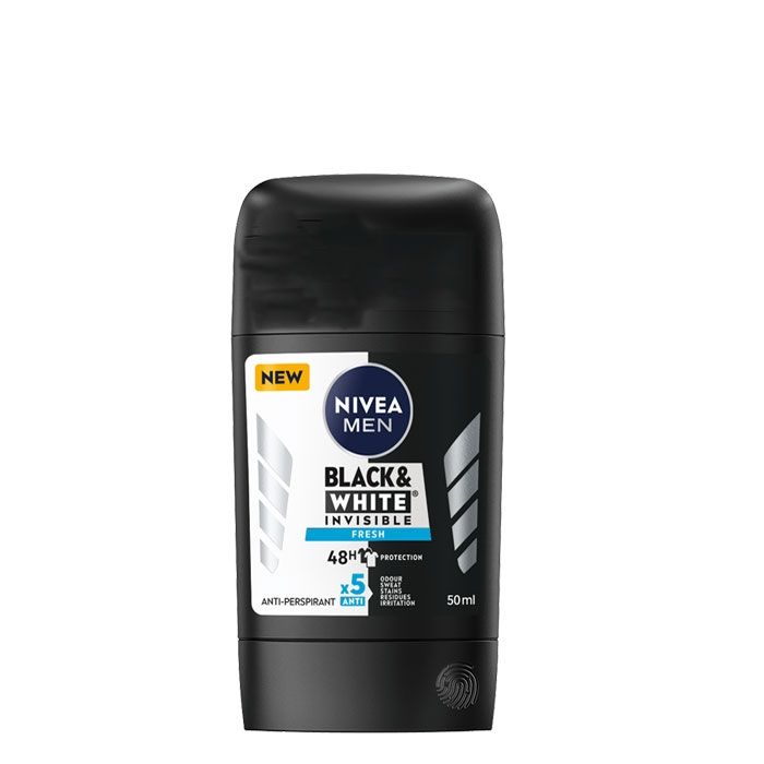 НИВЕА СТИК БЛЕК &amp; УАЙТ ИНВИЗИБЪЛ ФРЕШ ЗА МЪЖЕ 50 мл. / NIVEA MEN BLACK &amp; WHITE INVISIBLE FRESH DEO STICK