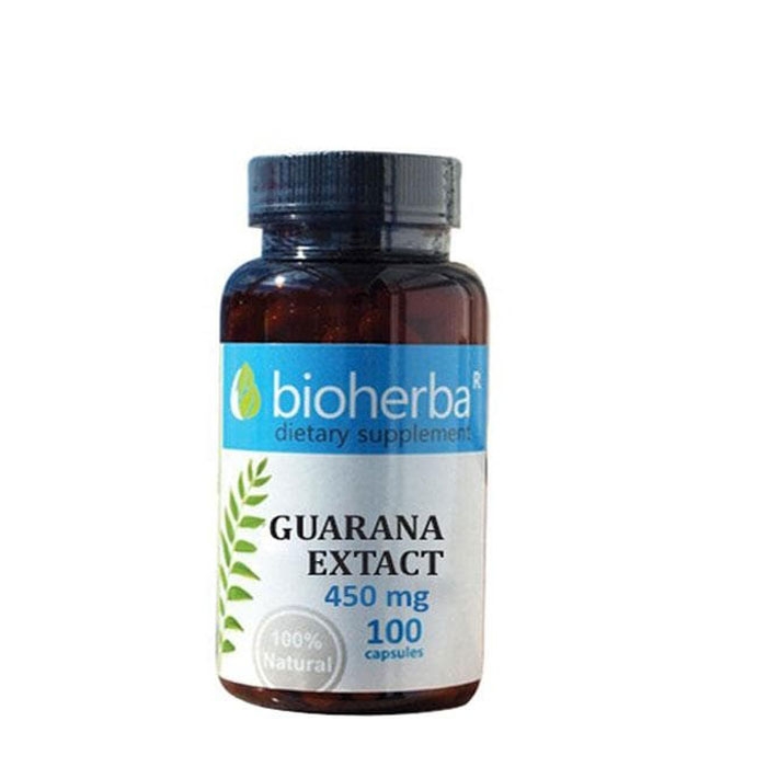 БИОХЕРБА ЕКСТРАКТ ОТ ГУАРАНА капсули 450 мг. 100 броя / BIOHERBA GUARANA EXTRACT
