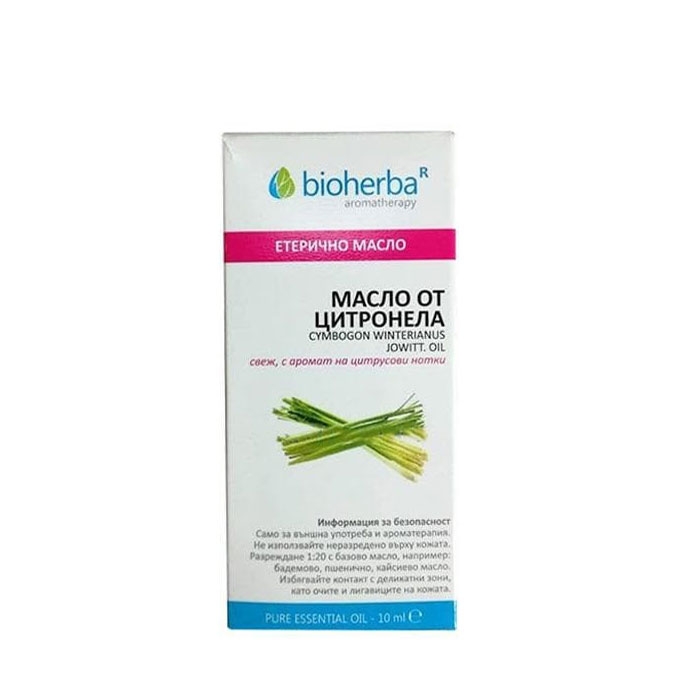 БИОХЕРБА ЕТЕРИЧНО МАСЛО ОТ ЦИТРОНЕЛА 10 мл. / BIOHERBA ESSENTIAL CYMBOGON WINTERIANUS JOWITT. OIL
