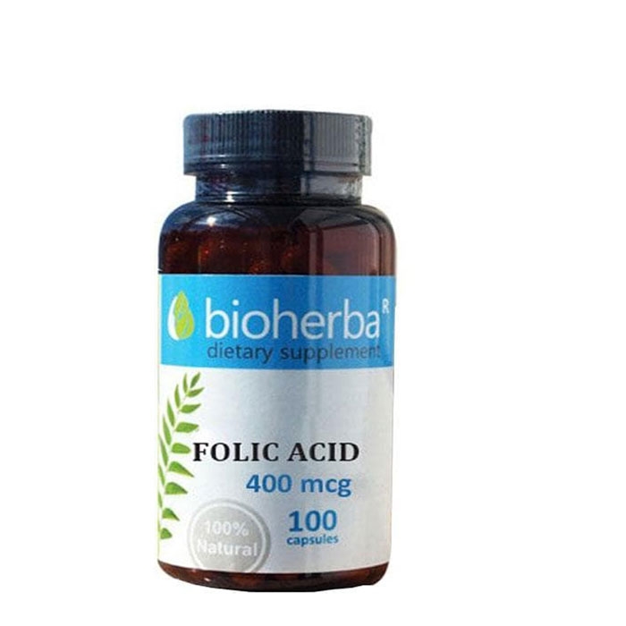 БИОХЕРБА ФОЛИЕВА КИСЕЛИНА капсули 400 мкг. 100 броя / BIOHERBA FOLIC ACID