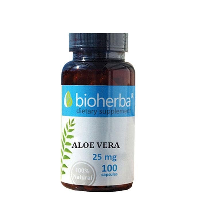 БИОХЕРБА АЛОЕ ВЕРА капсули 25 мг. 100 броя / BIOHERBA ALOE VERA