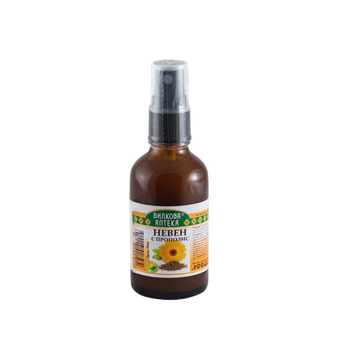 БИЛКОВА АПТЕКА СПРЕЙ ЗА ГЪРЛО С НЕВЕН И ПРОПОЛИС 50 мл. / BILKOVA APTEKA THROAT SPRAY WITH CALENDULA AND PROPOLIS