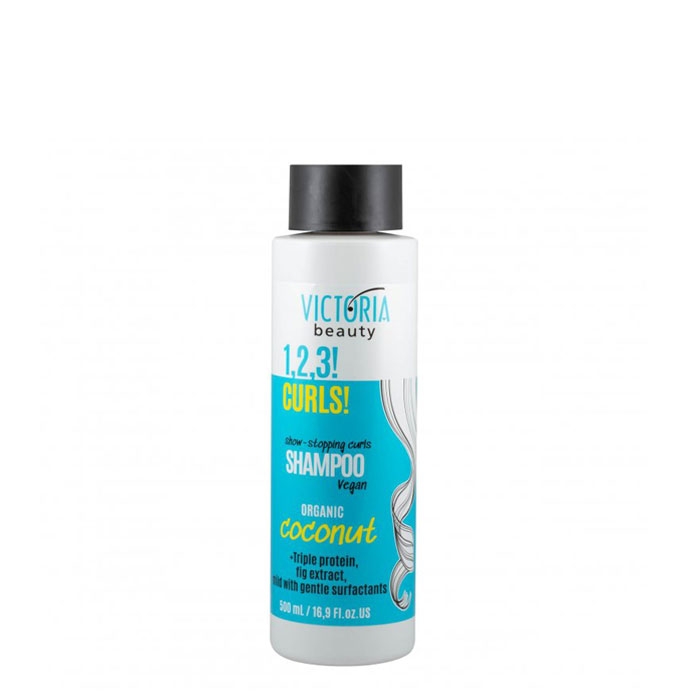 CURLS 1, 2, 3 ШАМПОАН ЗА КЪДРИЦИ С КОКОС 500 мл. / VICTORIA BEAUTY 1, 2, 3, CURLS SHAMPOO COCONUT