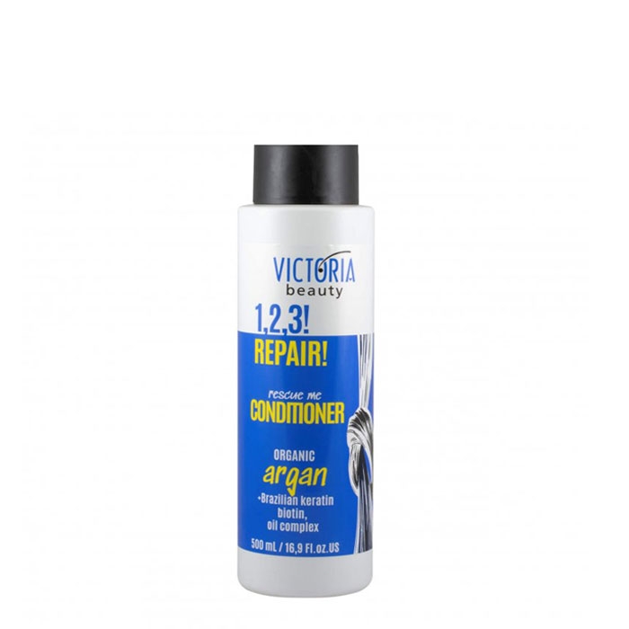 REPAIR 1, 2, 3 ПОДСИЛВАЩ БАЛСАМ ЗА УВРЕДЕНА КОСА С АРГАН 500 мл. / VICTORIA BEAUTY 1, 2, 3 REPAIR RESCUE ME CONDITIONER ORGANIC ARGAN