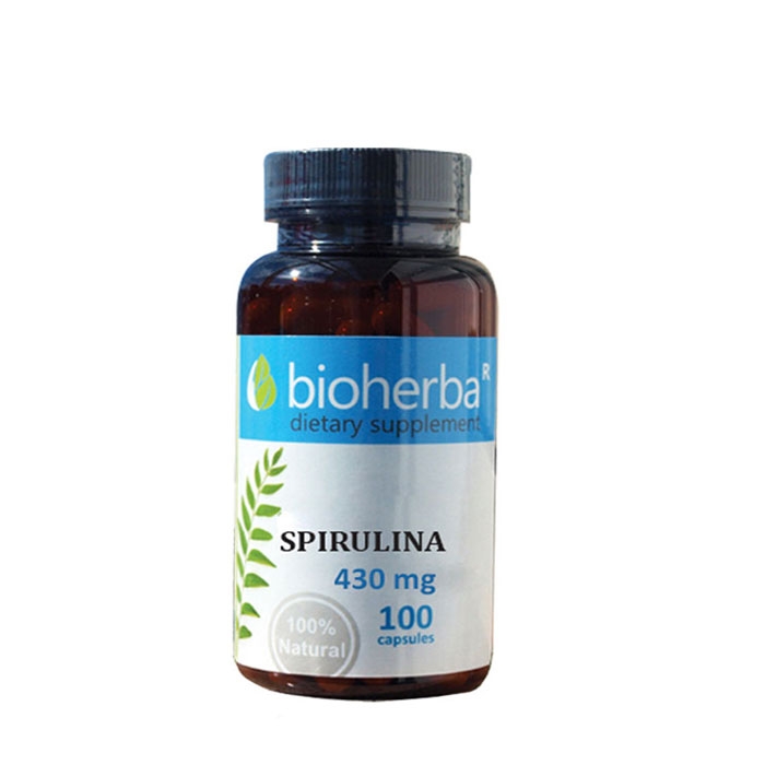 БИОХЕРБА СПИРУЛИНА капсули 430 мг 100 броя / BIOHERBA SPIRRULINA