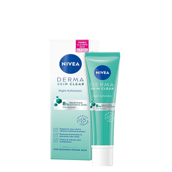 НИВЕА ДЕРМА СКИН КЛИЪР НОЩЕН ПИЛИНГ40 мл. / NIVEA DERMA SKIN CLEAR NIGHT EXFOLIATOR