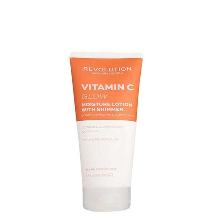 РЕВОЛЮШЪН ЛОСИОН ЗА ТЯЛО БЛЯСЪК С ВИТАМИН C 200 мл. / REVOLUTION SKINCARE VITAMIN C GLOW MOISTURE LOTION WITH SHIMMER