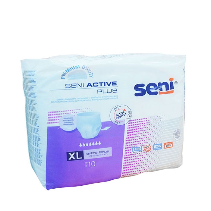 ПРЕДПАЗНО БЕЛЬО ЗА ВЪЗРАСТНИ СЕНИ АКТИВ ПЛЮС XL 10 броя / SENI ACTIVE PLUS DIAPERS FOR ADULTS XL