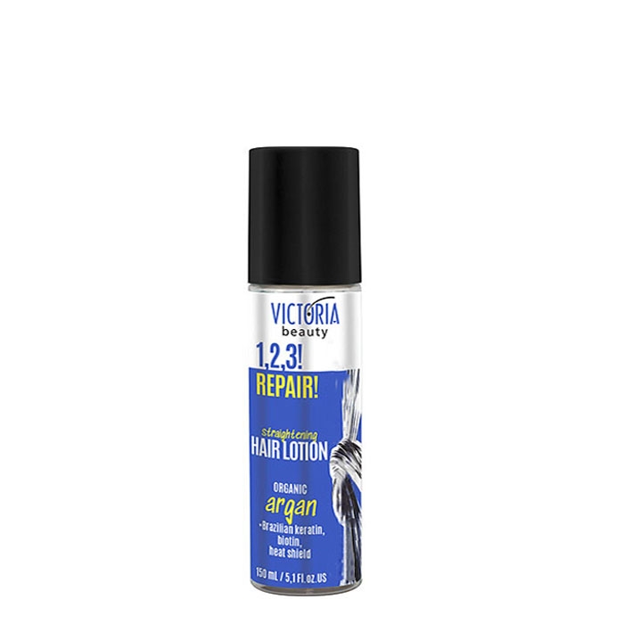 REPAIR 1, 2, 3 ИЗПРАВИТЕЛ ЗА КОСА С АРГАН 150 мл. / VICTORIA BEAUTY 1, 2, 3 REPAIR HAIR STRAIGHTENING LOTION