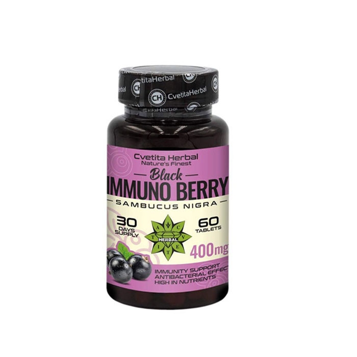 ЕКСТРАКТ ОТ ЧЕРЕН БЪЗ таблетки 60 броя / CVETITA HERBAL BLACK IMMUNO BERRY