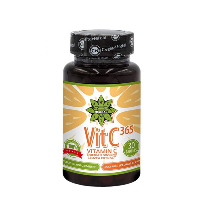 ВИТАМИН C + СИБИРСКИ ЖЕН ШЕН + ЛЕВЗЕЯ ЕКСТРАКТ таблетки 30 броя / CVETITA VITAMIN C + SIBERIAN GINSENG + LEUZEA EXTRACT