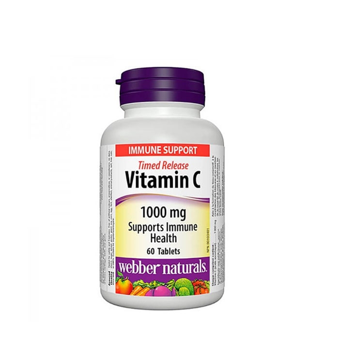 ВИТАМИН C 1000 мг таблетки с удължено освобождаване 60 броя / WEBBER NATURALS VITAMIN C TIME RELEASE