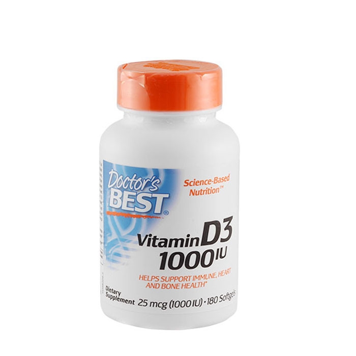ДОКТОР&#039;С БЕСТ ВИТАМИН D3 1000 IU капсули 180 броя / DOCTOR&#039;S BEST VITAMIN D3 1000 IU