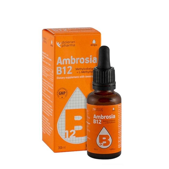 АМБРОЗИЯ ВИТАМИН B12 капки 1000 мкг. 30 мл. / DOLERAN PHARMA AMBROZIA VITAMIN B12