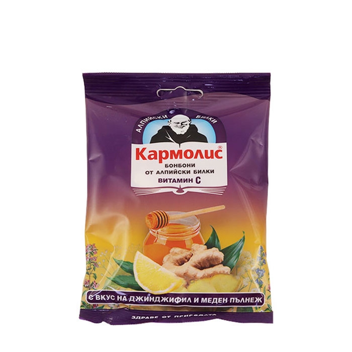 КАРМОЛИС БОНБОНИ С ДЖИНДЖИФИЛ, МЕД И ВИТАМИН C 75 гр. / DR. A.&amp; L.SCHMIDGALL CARMOLIS CANDIES GINGER, HONEY AND VITAMIN C