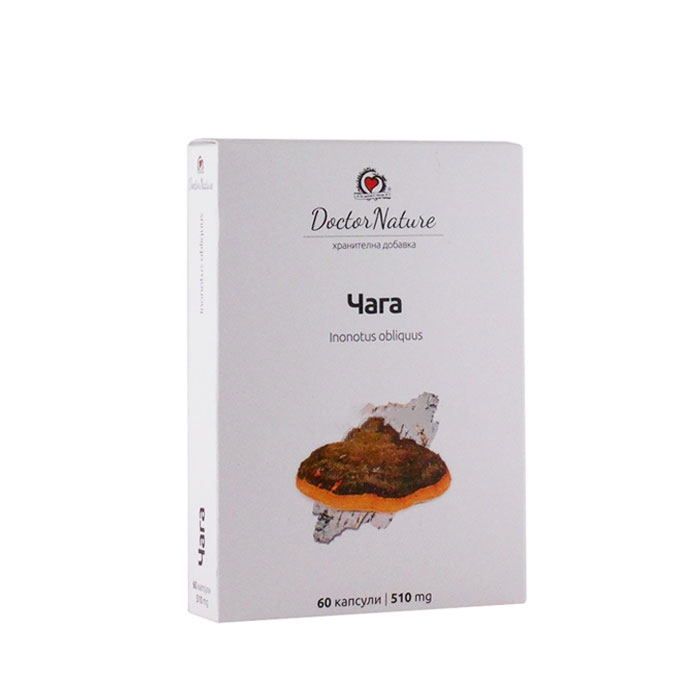 ЧАГА капсули 510 мг. 60 броя / DOCTOR NATURE CHAGA