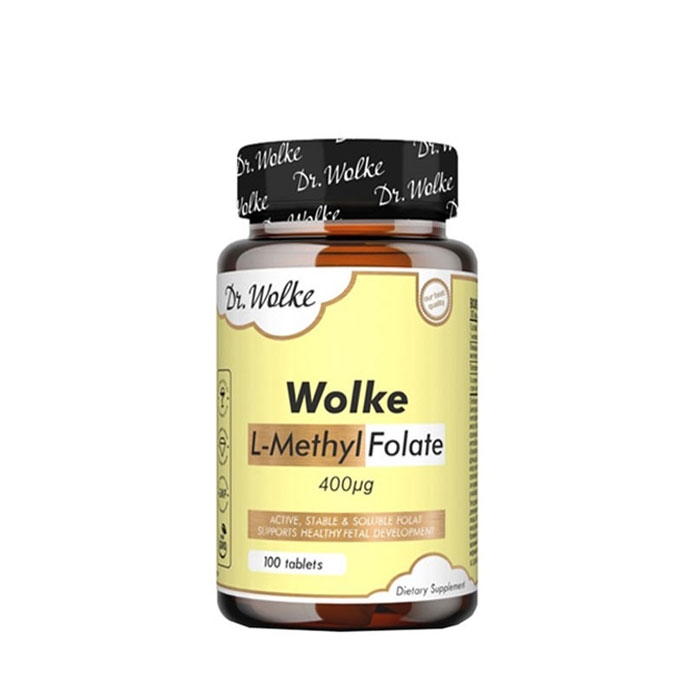 L-МЕТИЛФОЛАТ таблетки 400 мкг. 100 броя / DR. WOLKE L-METHYLFOLATE ...