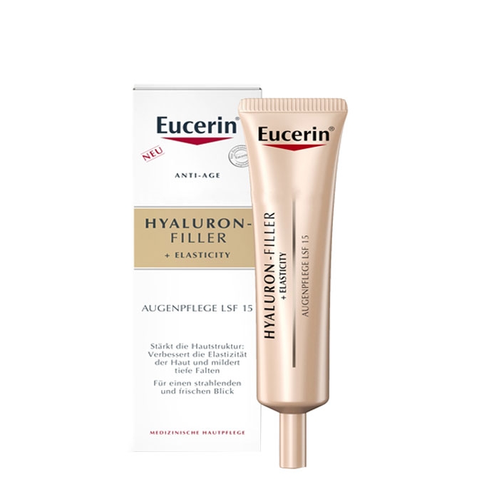 ЕУЦЕРИН ХИАЛУРОН ФИЛЪР + ЕЛАСТИСИТИ ОКОЛООЧЕН КРЕМ СЪС SPF 15 15 мл. / EUCERIN HYALURON FILLER+ELASTICITY EYE CREAM SPF15