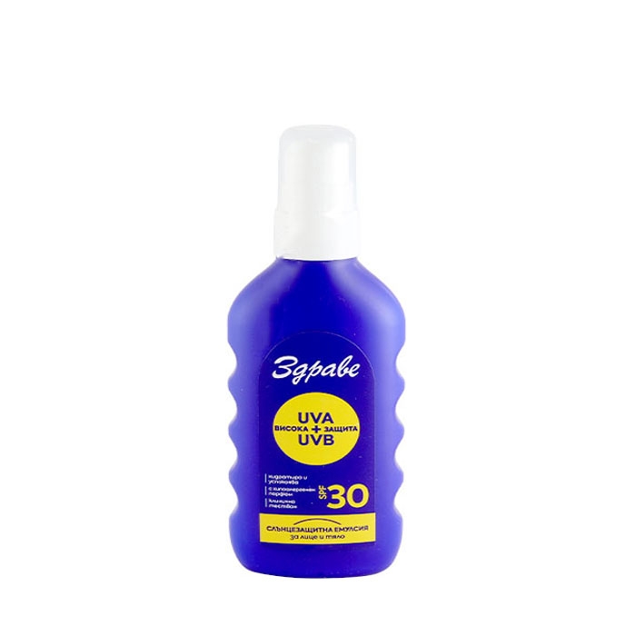СЛЪНЦЕЗАЩИТНА ЕМУЛСИЯ ЗДРАВЕ ЗА ЛИЦЕ И ТЯЛО SPF30 150 мл. / AROMA ZDRAVE SUNSCREEN EMULSION FOR FACE AND BODY SPF3