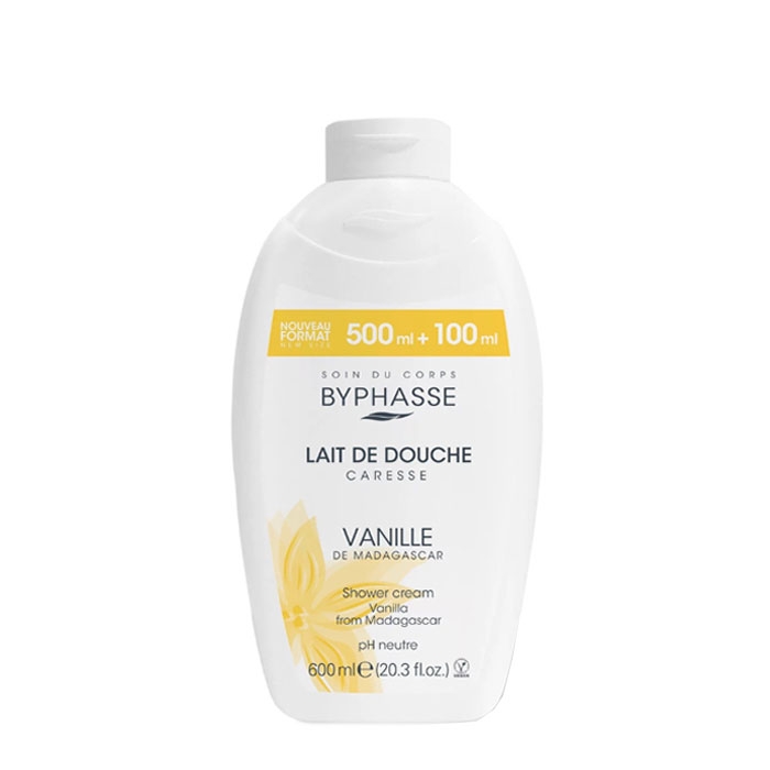 ДУШ КРЕМ CARESSE С ЕКСТРАКТ ОТ ВАНИЛИЯ 600 мл. / BYPHASSE CARESSE SHOWER CREAM WITH VANILLA EXTRACT