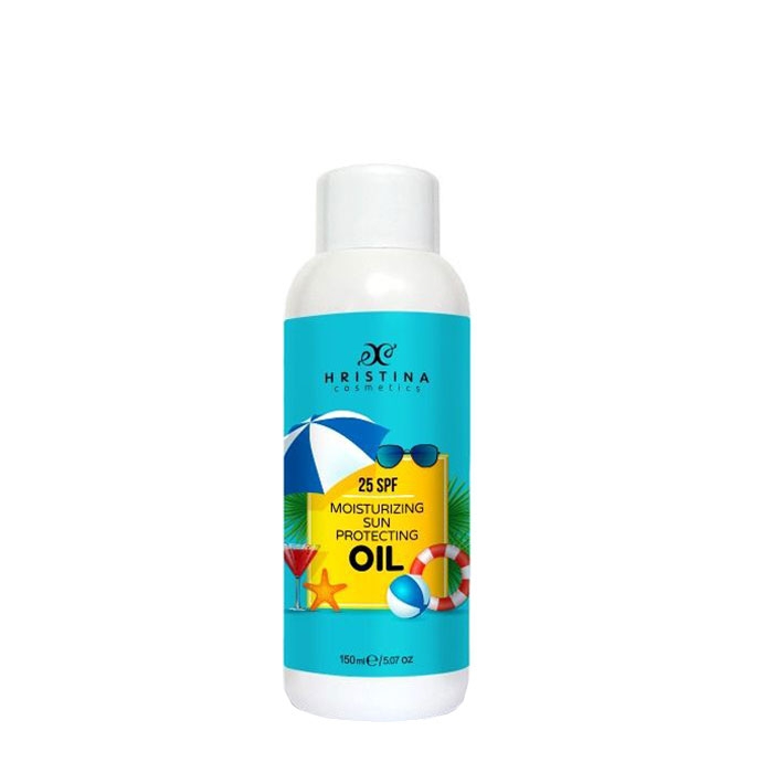 СЛЪНЦЕЗАЩИТНО МАСЛО СЪС СРЕДНА ЗАЩИТА SPF 25 150 мл. / HRISTINA MOISTURIZING SUN PROTECTION SPF 25