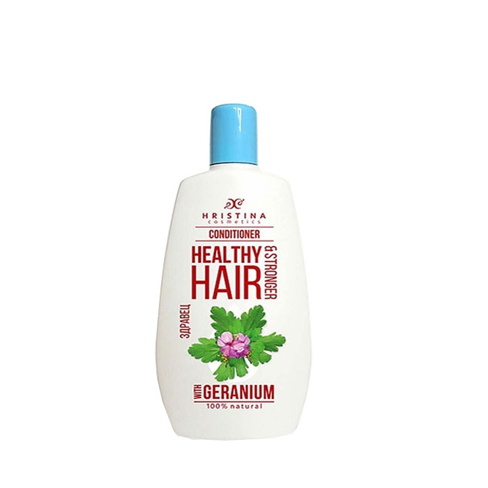 БАЛСАМ ЗА ЗДРАВА КОСА СЪС ЗДРАВЕЦ 200 мл. / HRISTINA CONDITIONER FOR HEALTHY HAIR WITH GERANIUM