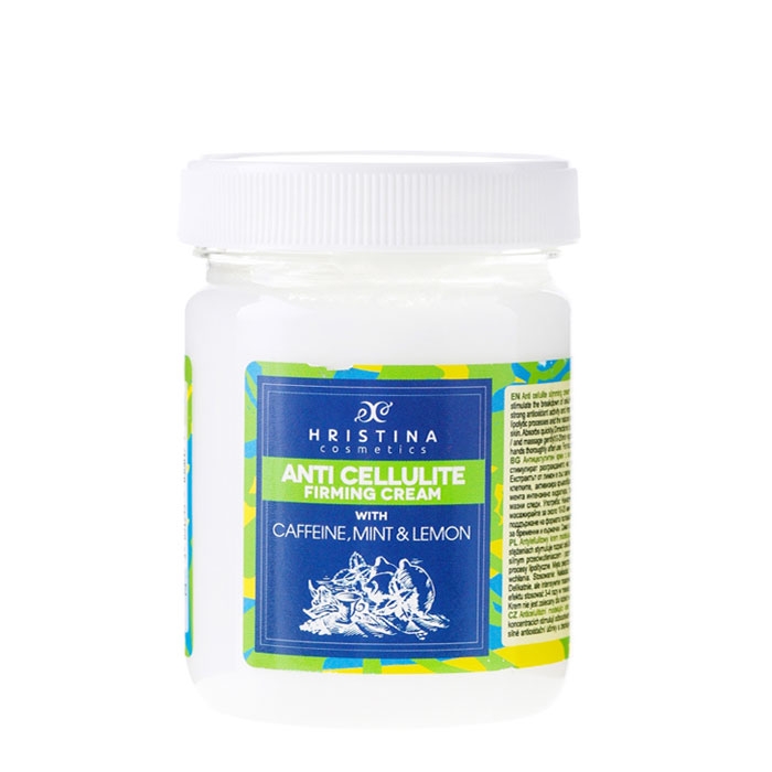 АНТИЦЕЛУЛИТЕН КРЕМ С КОФЕИН, МЕНТА И ЛИМОН 200 мл. / HRISTINA ANTI-CELLULITE CREAM WITH CAFFEINE, MINT AND LEMON
