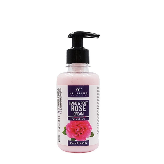 КРЕМ ЗА РЪЦЕ И КРАКА БЪЛГАРСКА РОЗА 250 мл. / HRISTINA HAND &amp; FOOT ROSE CREAM