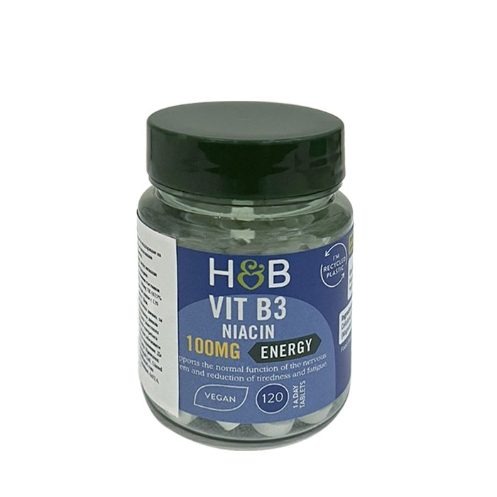 ВИТАМИН B3 (НИАЦИН) таблетки 100 мг 120 броя / HOLLAND BARRETT VITAMIN B3 (NIACIN)