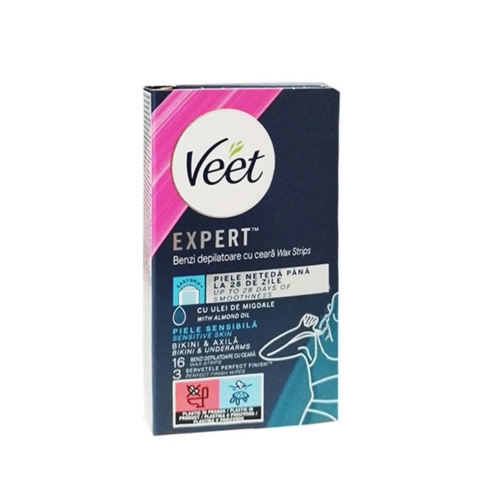 ЛЕНТИ ЗА ДЕПИЛАЦИЯ ЗА ПОДМИШНИЦИ И БИКИНИ ЕКСПЕРТ 16 броя / VEET BIKINI &amp; UNDERARM WAX STRIPS EXPERT