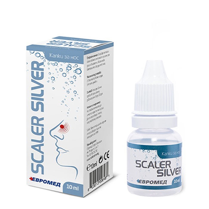 СКАЛЕР МОЛЕКУЛНА СРЕБЪРНА ВОДА КАПКИ ЗА НОС 10 мл. / EVROMED SCALER MOLECULAR SILVER WATER