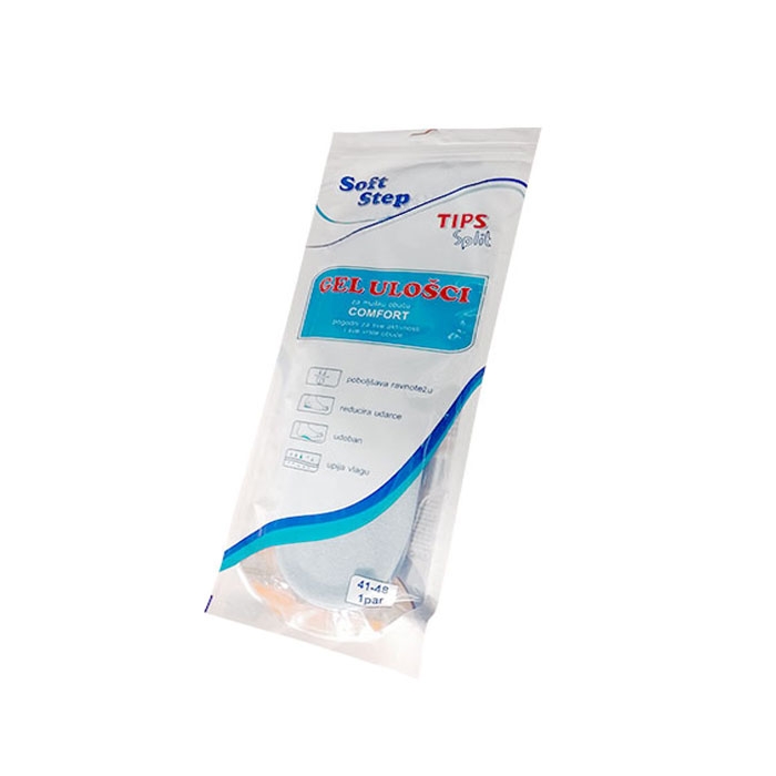 ТИПС СОФТ СТЕП ГЕЛ СТЕЛКИ ЗА ОБУВКИ КОМФОРТ 41-48 МЪЖЕ / TIPS SOFT STEP SHOE INSOLES GEL 41-48 MEN