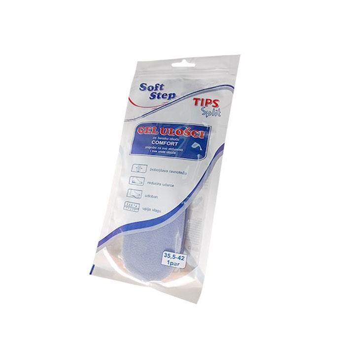 ТИПС СОФТ СТЕП ГЕЛ СТЕЛКИ ЗА ОБУВКИ КОМФОРТ 35,5 - 42 ЖЕНИ / TIPS SOFT STEP SHOE INSOLES GEL 35.5-42 WOMEN