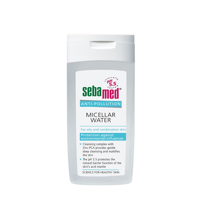 МИЦЕЛАРНА ВОДА ANTI-POLLUTION ЗА МАЗНА И КОМБИНИРАНА КОЖА СЕБА МЕД 200 мл. / SEBAPHARMA SEBAMED-ANTI-POLLUTION MICELLAR WATER FOR OILY TO COMBINATION SKIN