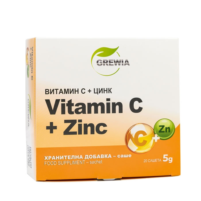 ГРЕВИЯ ВИТАМИН C + ЦИНК саше 20 броя / GREWIA VITAMIN C + ZINC
