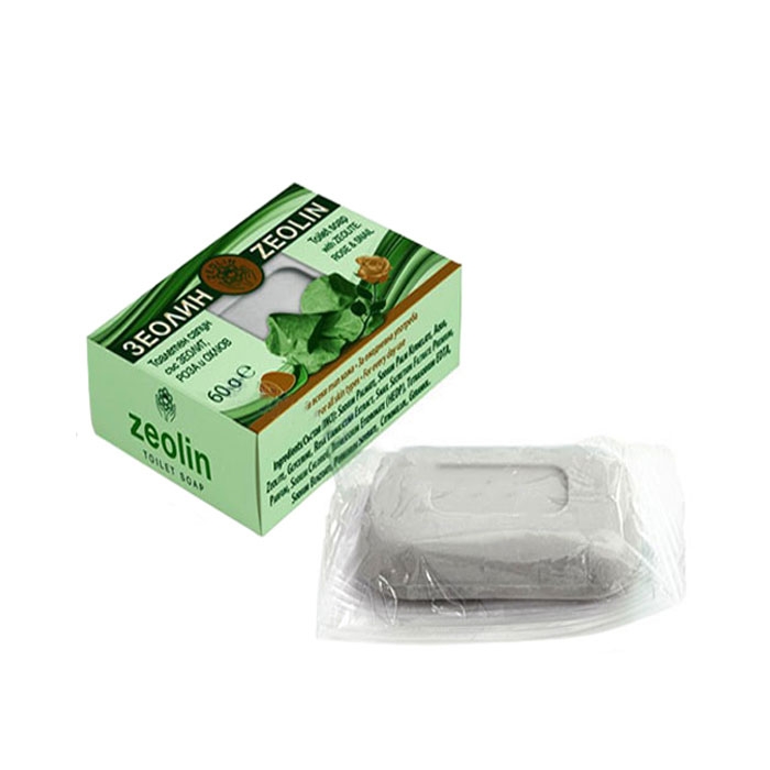 ЗЕОЛИН ТОАЛЕТЕН САПУН СЪС ЗЕОЛИТ, РОЗА И ОХЛЮВ 60 гр. / ZEOLIN TOILET SOAP WITH ZEOLIT, ROSE &amp; SNAIL