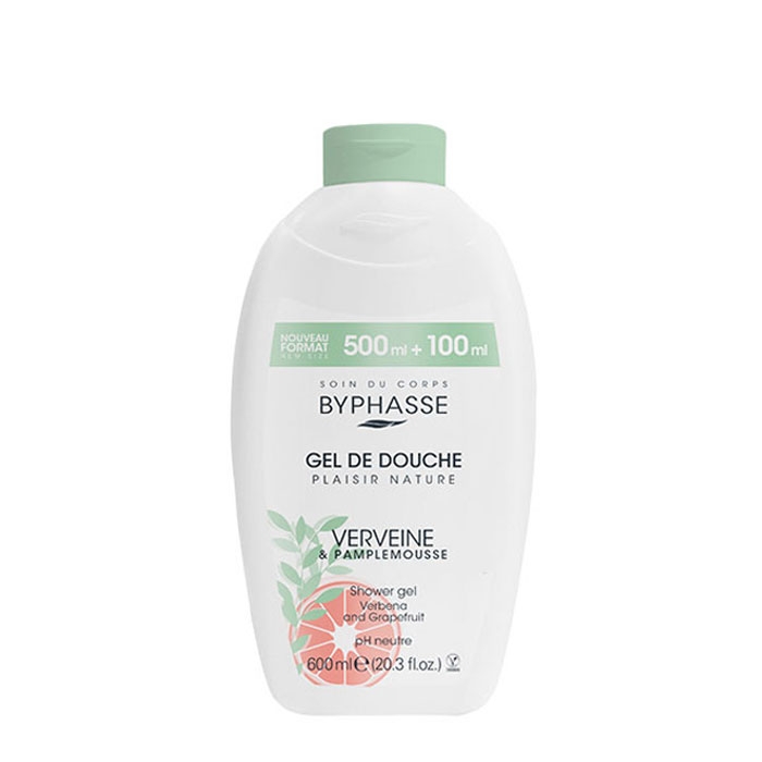 ДУШ ГЕЛ PLAISIR NATURE С ВЪРБИНКА И ГРЕЙПФРУТ 600 мл. / BYPHASSE PLAISIR NATURE SHOWER GEL VERBENA GRAPEFRUIT