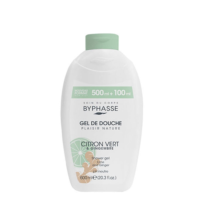ДУШ ГЕЛ PLAISIR NATURE С ЛАЙМ И ДЖИНДЖИФИЛ 600 мл. / BYPHASSE PLAISIR NATURE SHOWER GEL LIME GINGER