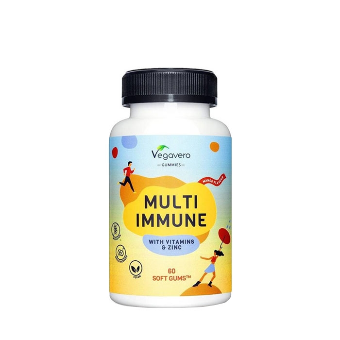 МУЛТИИМУН ГЪМИ ВИТАМИНИ + ЦИНК ВЕГАВЕРО желирани таблетки 60 броя / VEGAVERO MULTI IMMUNE VITAMINS + ZINC
